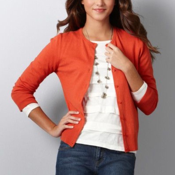 Ann Taylor Sweaters - Ann Taylor Orange/Red  Cardigan